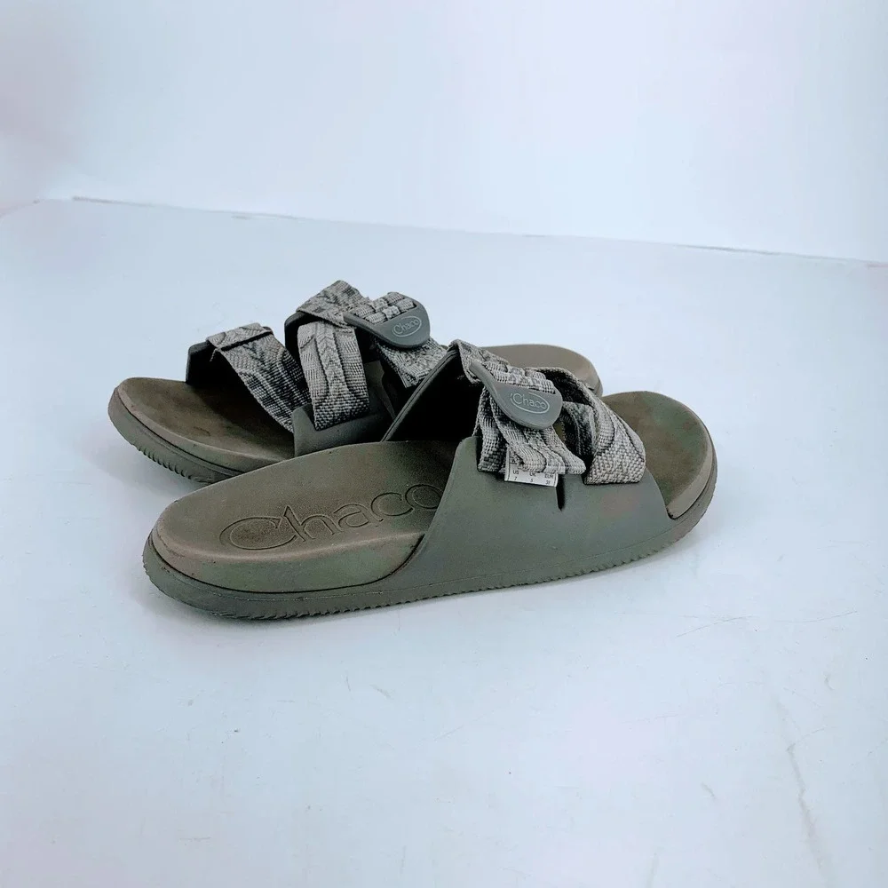 Chaco Chillos Slide Sandals Womens 7 Olive Green Adjustable‎ Strap J106846